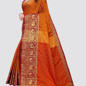 Banarasi Cotton Silk Saree with Blouse Piece